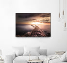 Sunset  Coast, Waves and Rocks by Petra Lang on GIANT ART - brown photo illustration