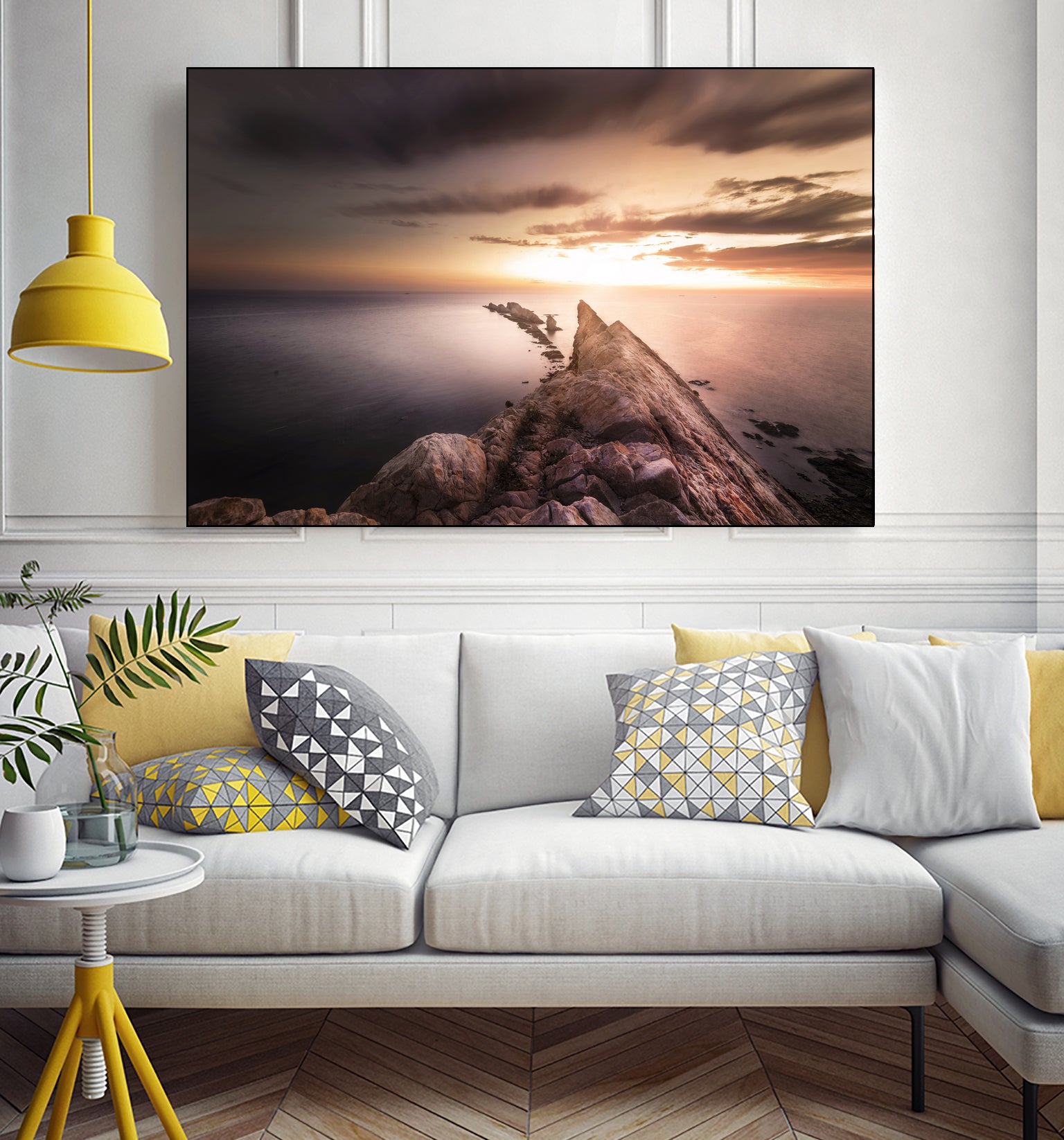 Sunset  Coast, Waves and Rocks by Petra Lang on GIANT ART - brown photo illustration