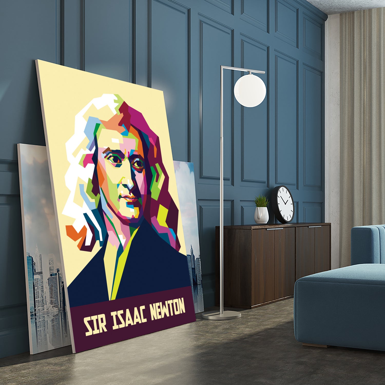 Sir Isaac Newton In Pop Art by Ahmad Taufiq on GIANT ART - white photo illustration