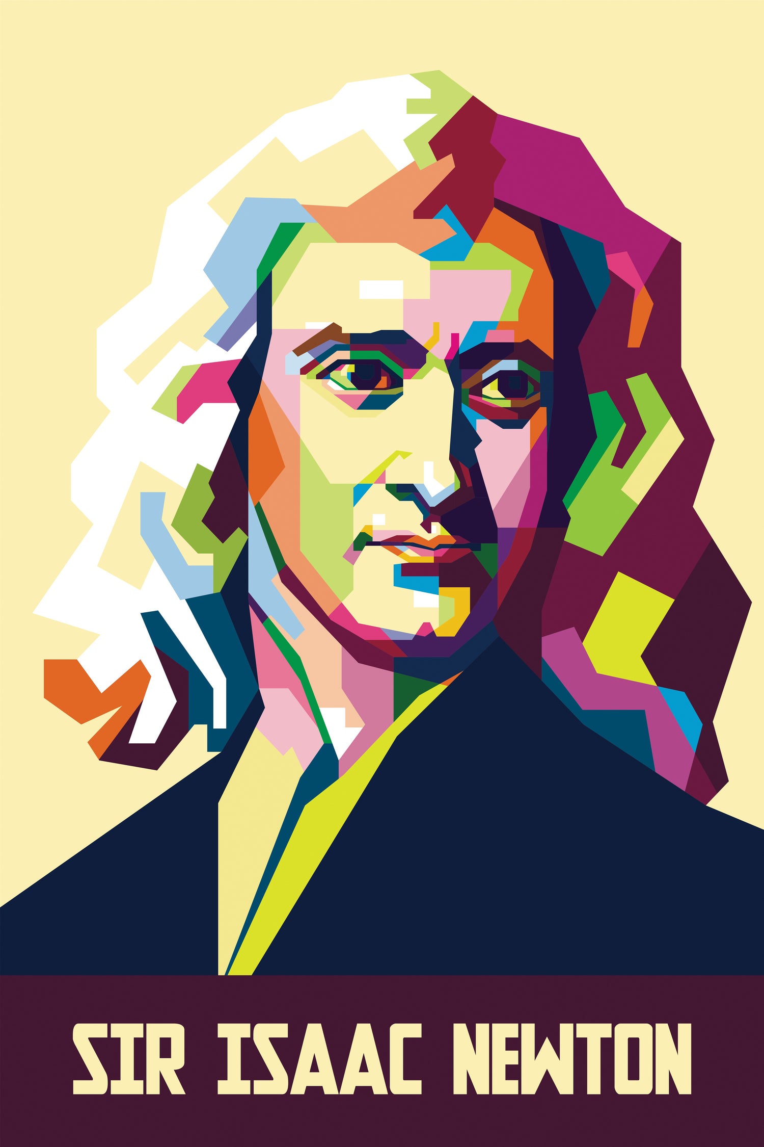 Sir Isaac Newton In Pop Art by Ahmad Taufiq on GIANT ART - white photo illustration