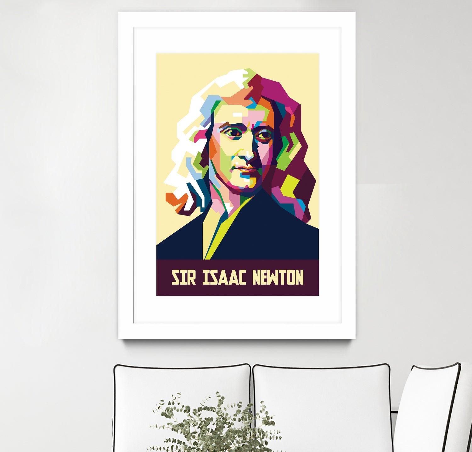 Sir Isaac Newton In Pop Art by Ahmad Taufiq on GIANT ART - white photo illustration