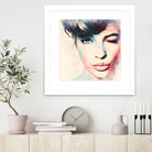 wink - painting watercolor by CADET Pierre on GIANT ART - blue digital painting