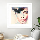 wink - painting watercolor by CADET Pierre on GIANT ART - blue digital painting