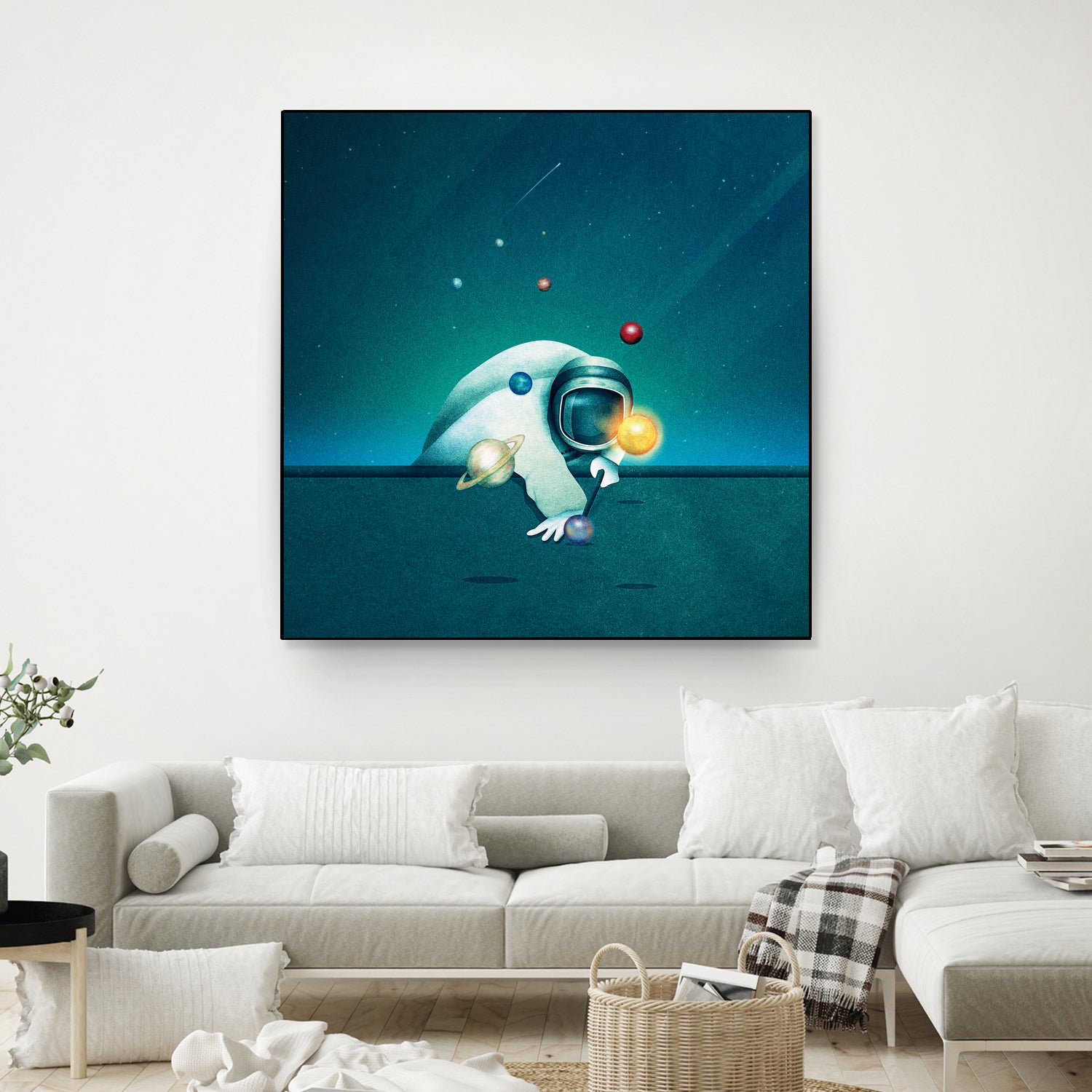 Astronaut Billards by Romina Lutz on GIANT ART - green digital painting