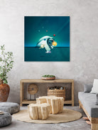 Astronaut Billards by Romina Lutz on GIANT ART - green digital painting