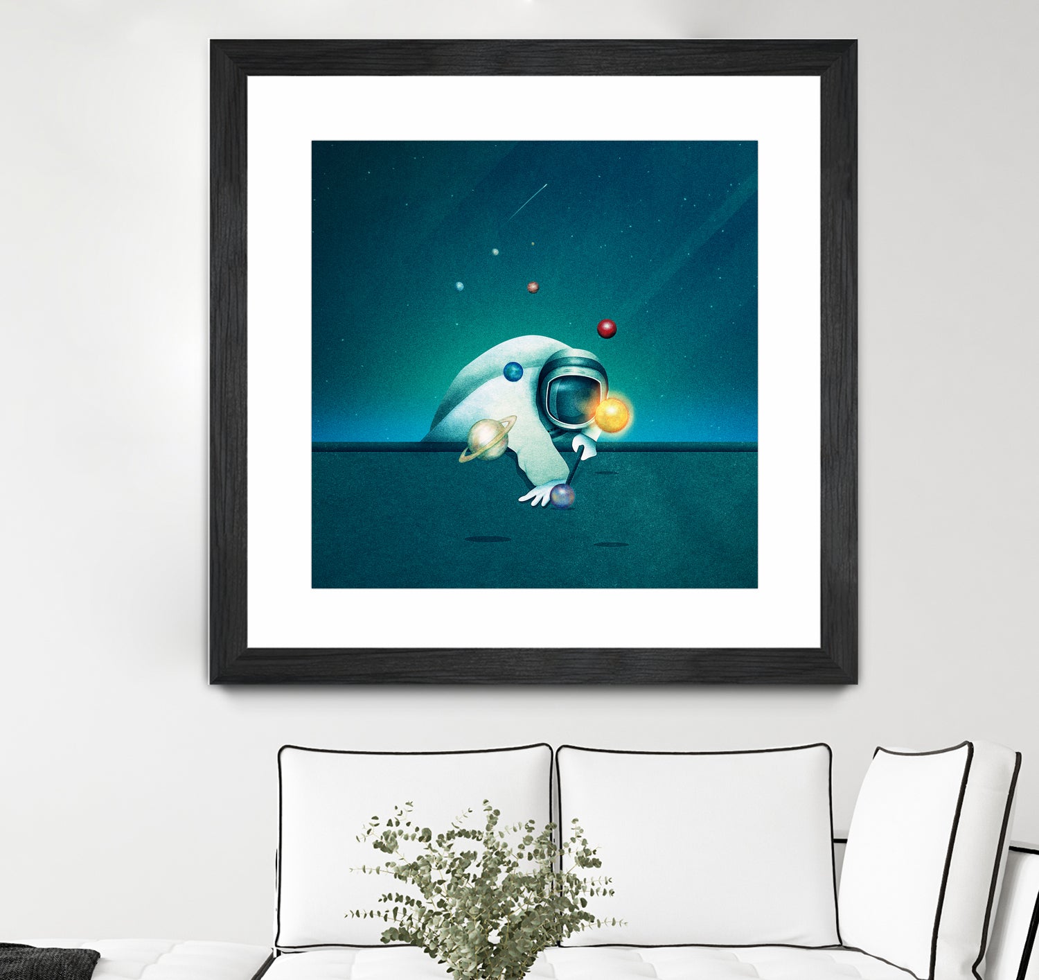 Astronaut Billards by Romina Lutz on GIANT ART - green digital painting