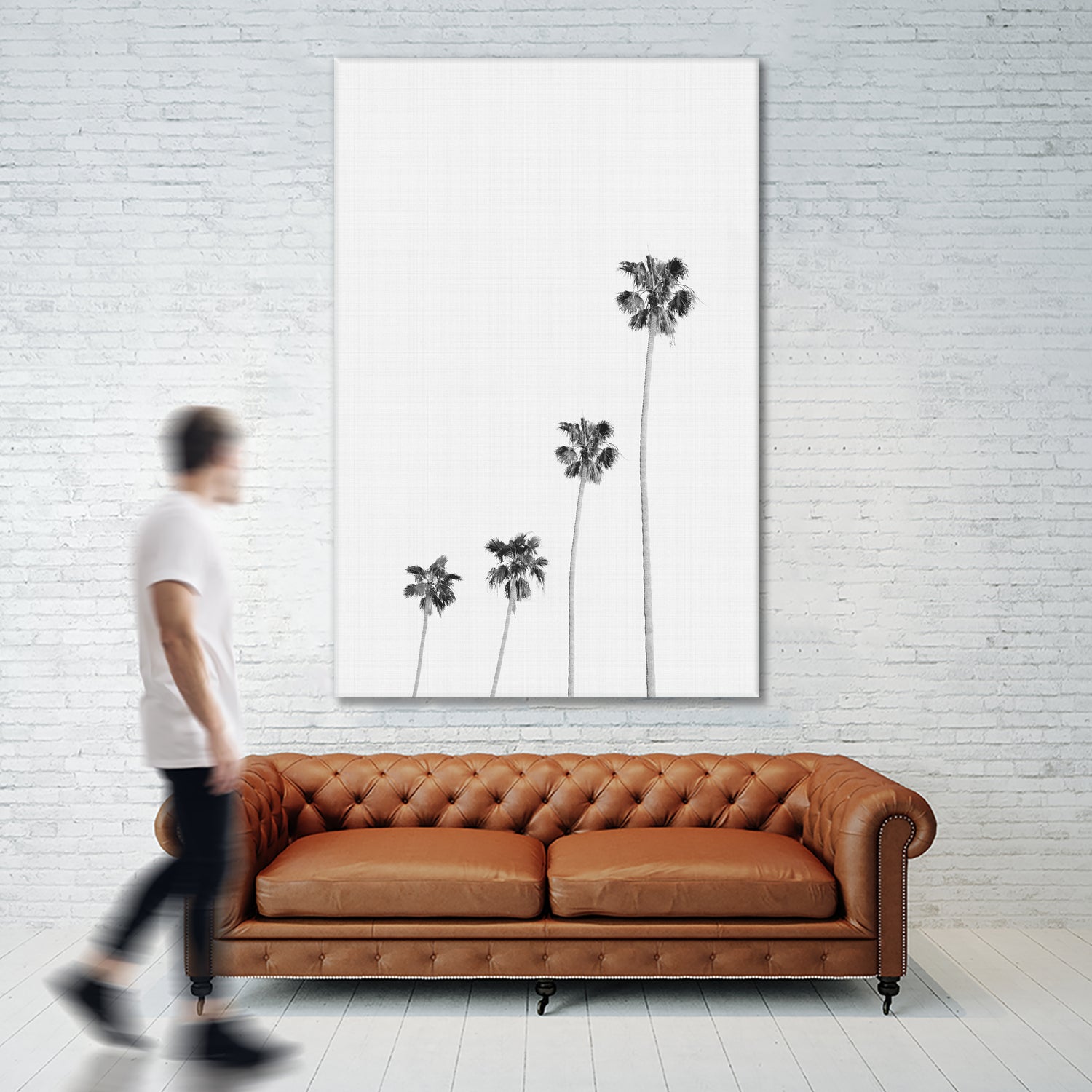 Palm Trees Monochrome by Justinas Jokubauskas on GIANT ART - black digital painting