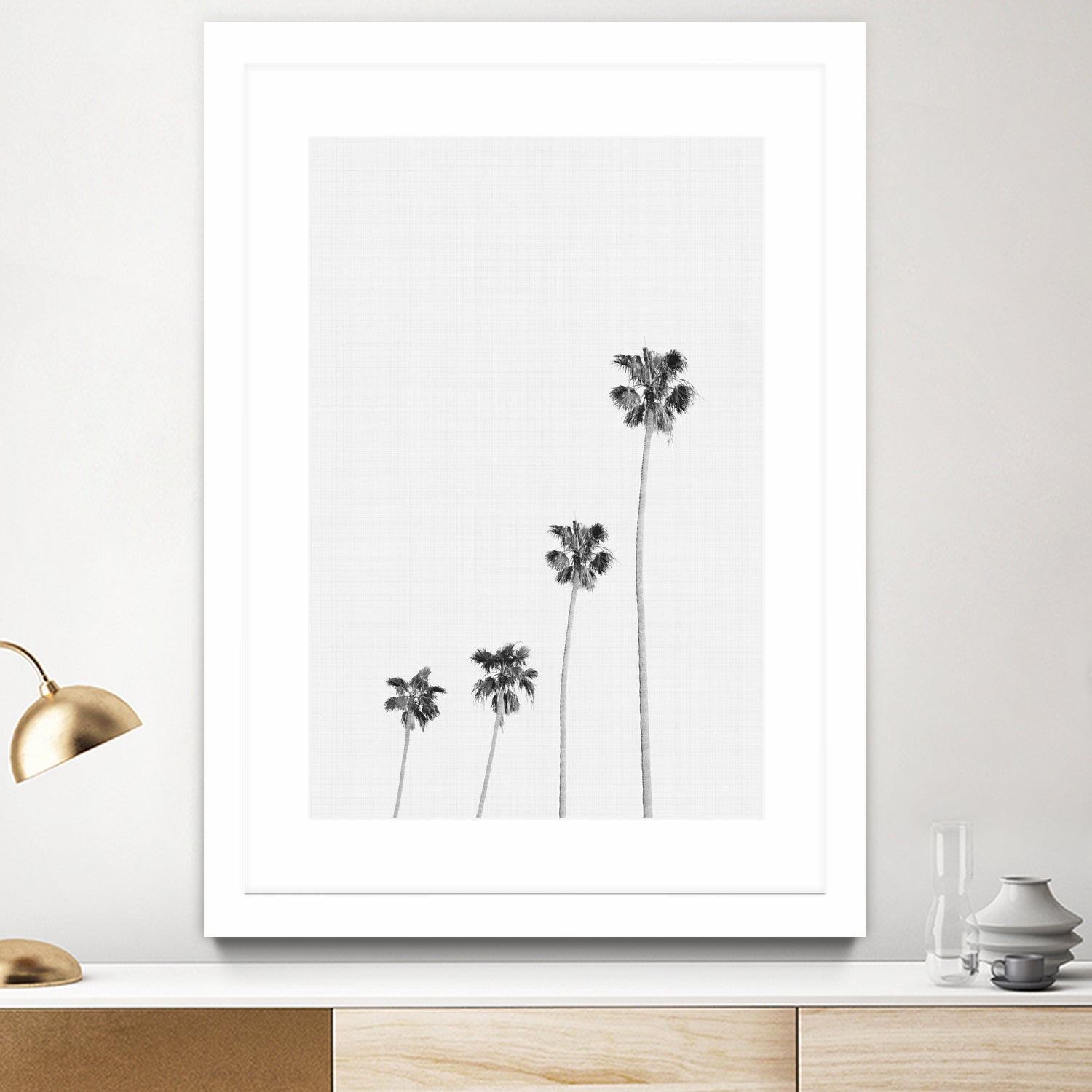 Palm Trees Monochrome by Justinas Jokubauskas on GIANT ART - black digital painting