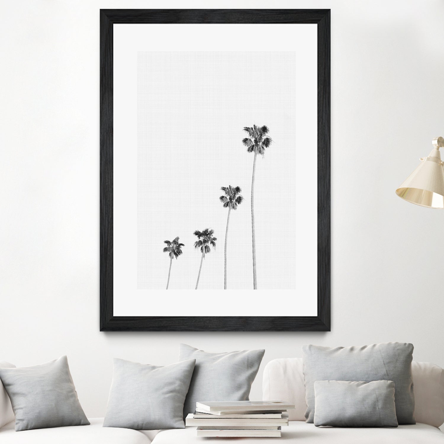 Palm Trees Monochrome by Justinas Jokubauskas on GIANT ART - black digital painting