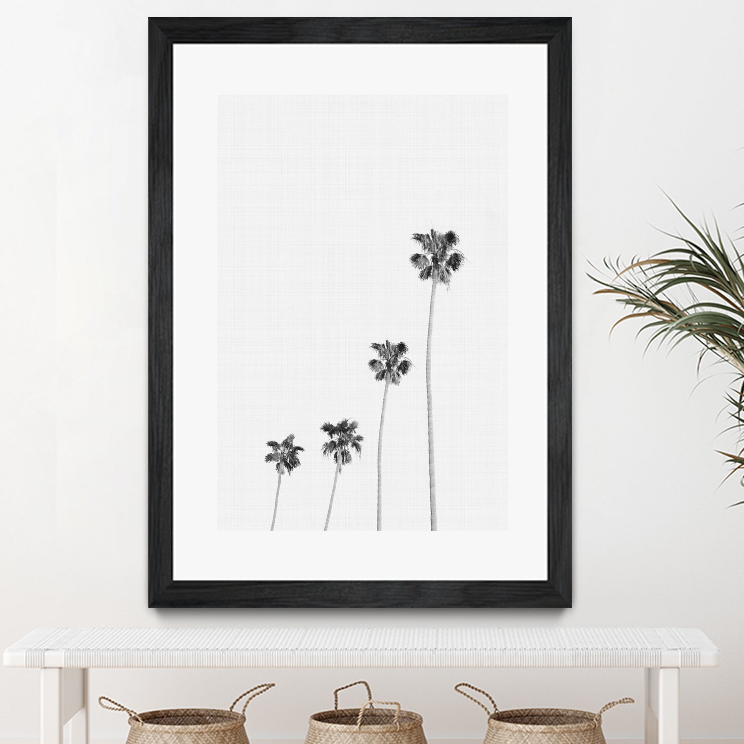 Palm Trees Monochrome by Justinas Jokubauskas on GIANT ART - black digital painting