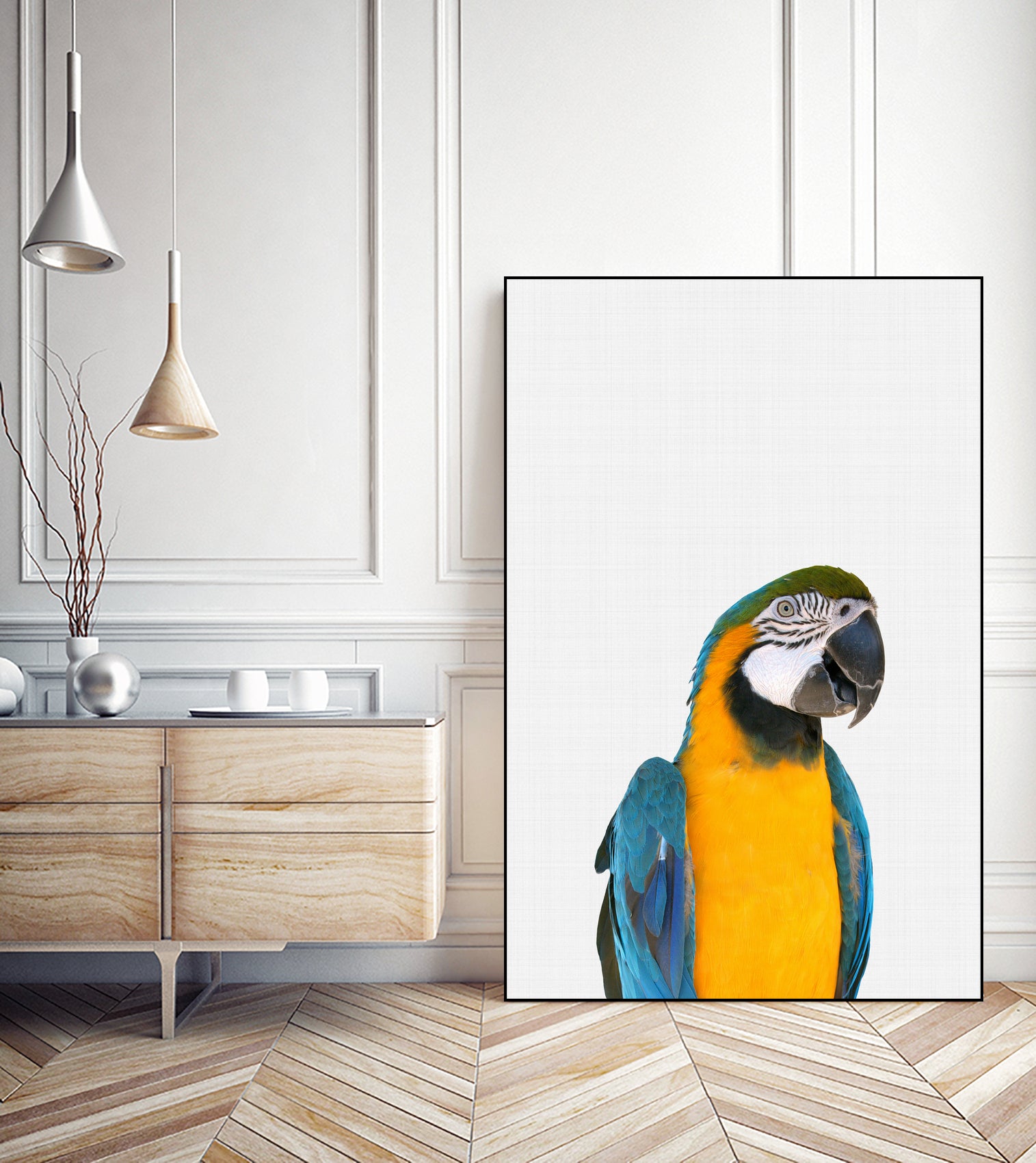 Macaw Parrot by Justinas Jokubauskas on GIANT ART - yellow photo manipulation