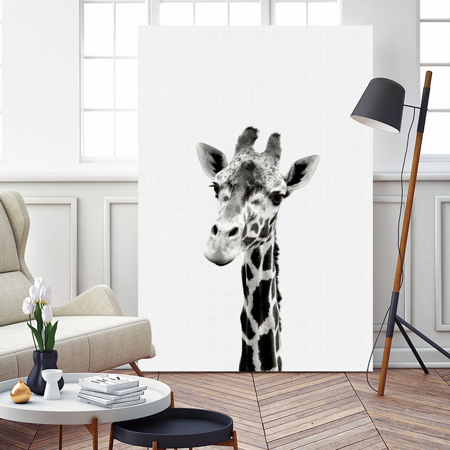 Giraffe Portrait by Justinas Jokubauskas on GIANT ART - black photo manipulation