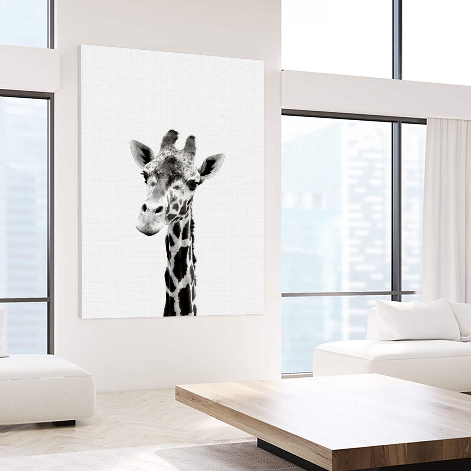 Giraffe Portrait by Justinas Jokubauskas on GIANT ART - black photo manipulation