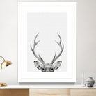 Deer Portrait by Justinas Jokubauskas on GIANT ART - black photo manipulation