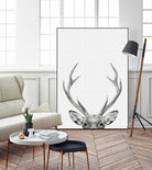 Deer Portrait by Justinas Jokubauskas on GIANT ART - black photo manipulation