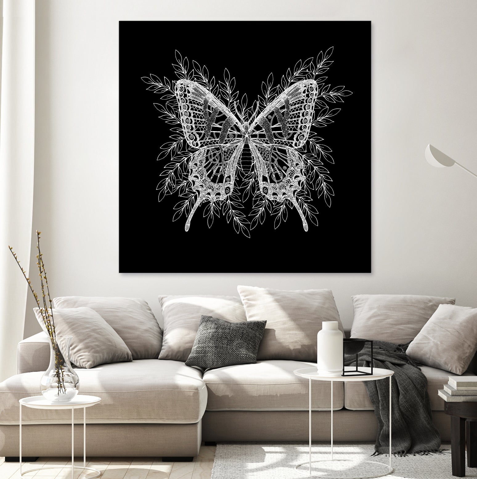 Black and White Butterfly Design by Brigitte Carre on GIANT ART - black digital painting