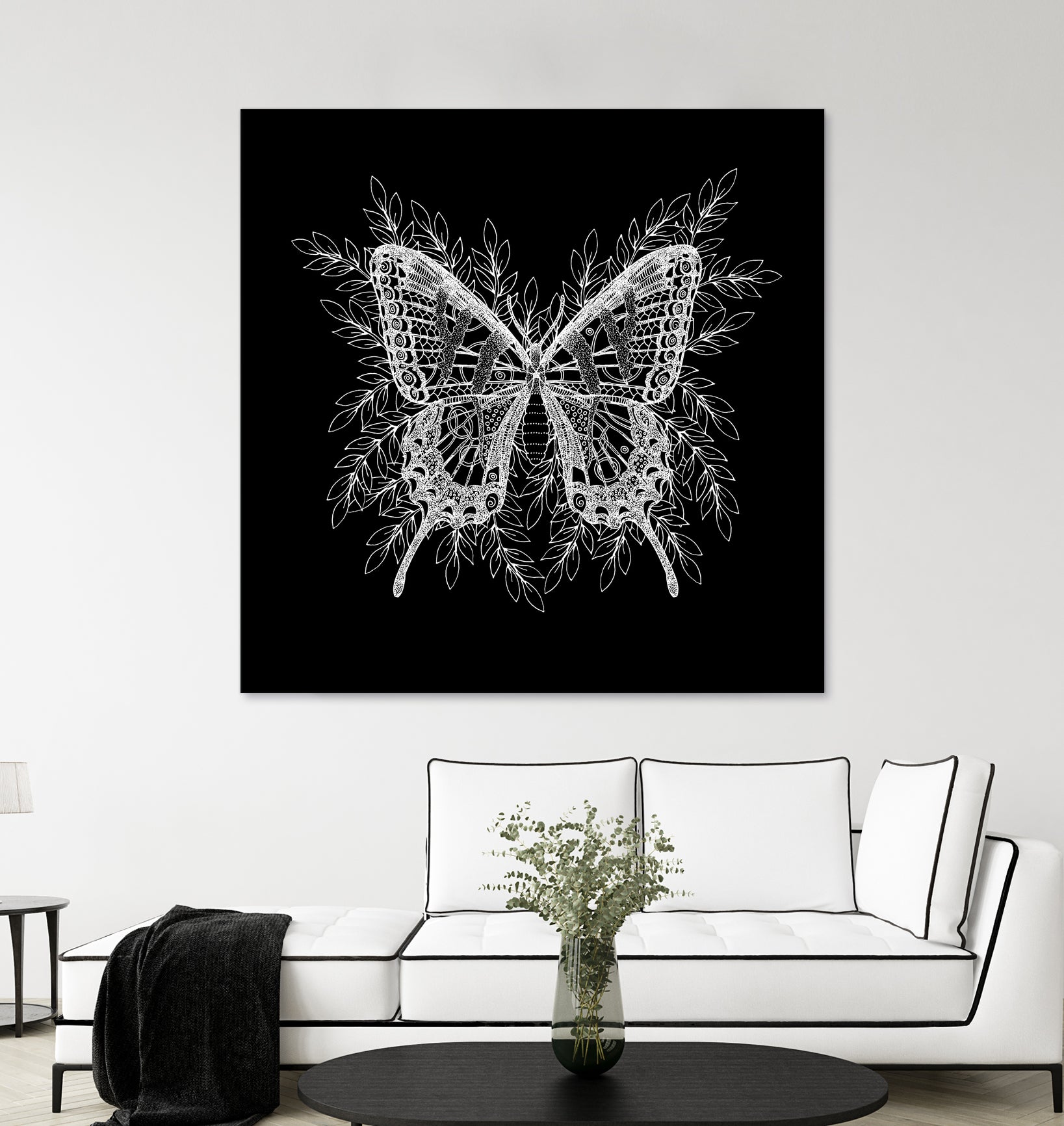 Black and White Butterfly Design by Brigitte Carre on GIANT ART - black digital painting