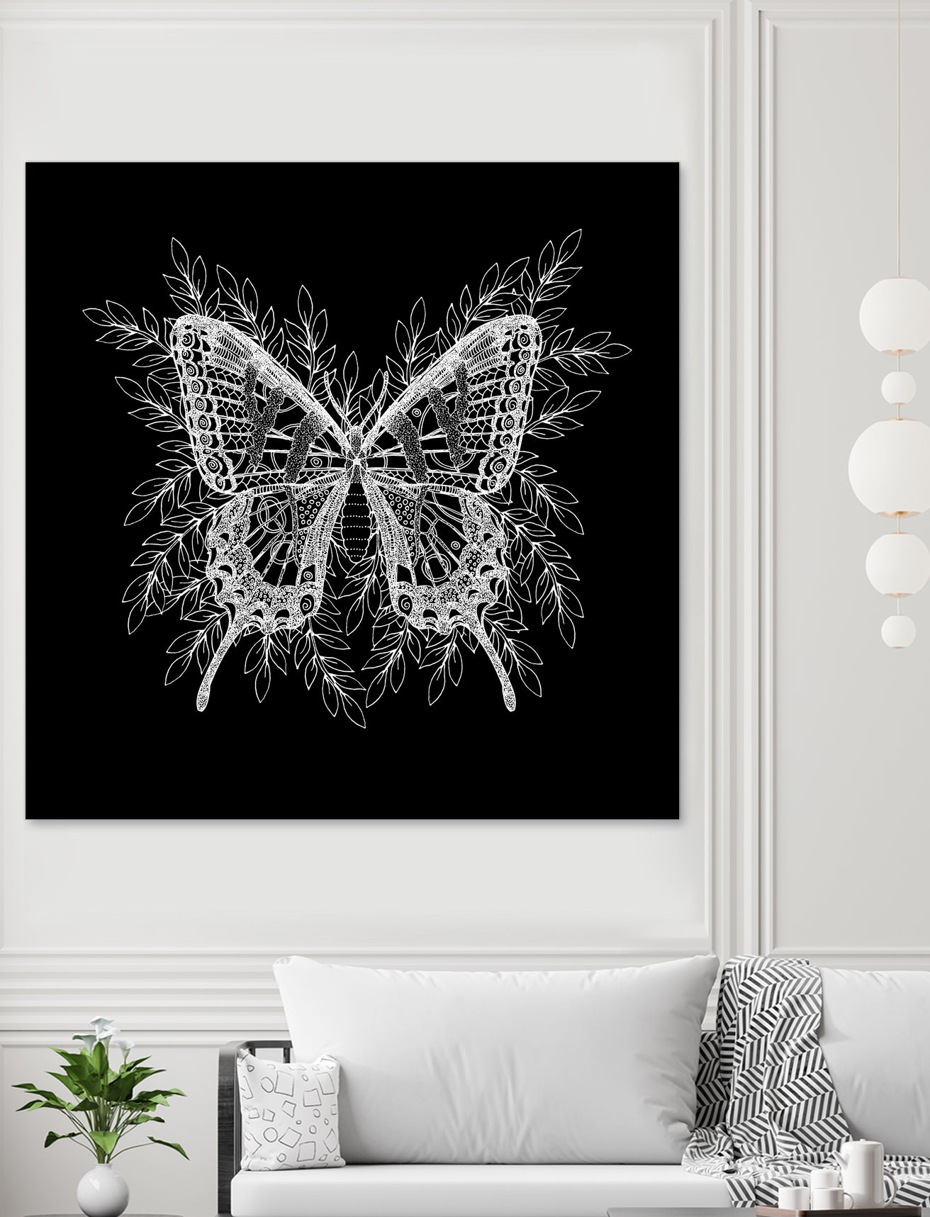 Black and White Butterfly Design by Brigitte Carre on GIANT ART - black digital painting