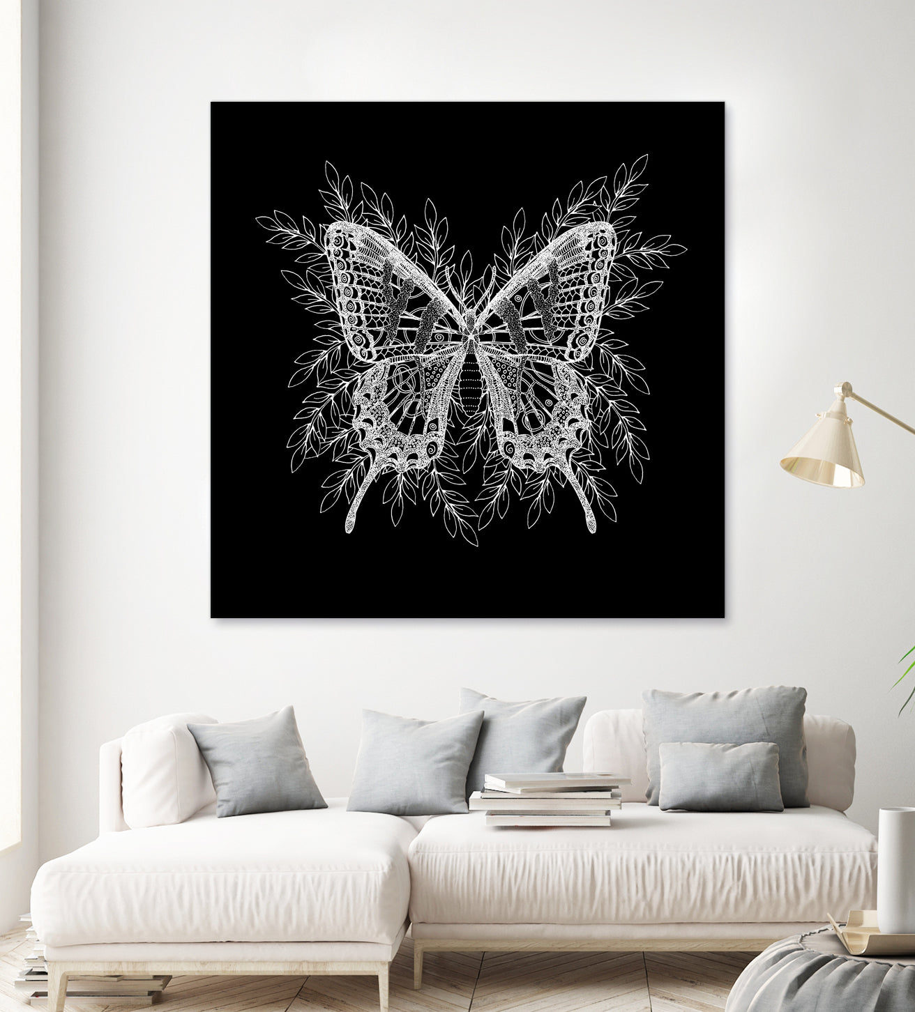 Black and White Butterfly Design by Brigitte Carre on GIANT ART - black digital painting