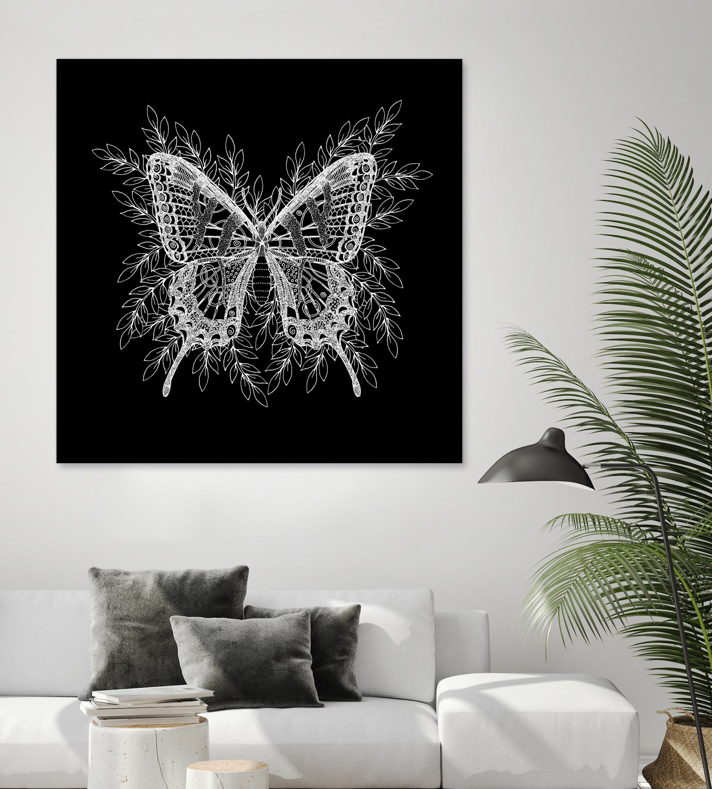 Black and White Butterfly Design by Brigitte Carre on GIANT ART - black digital painting