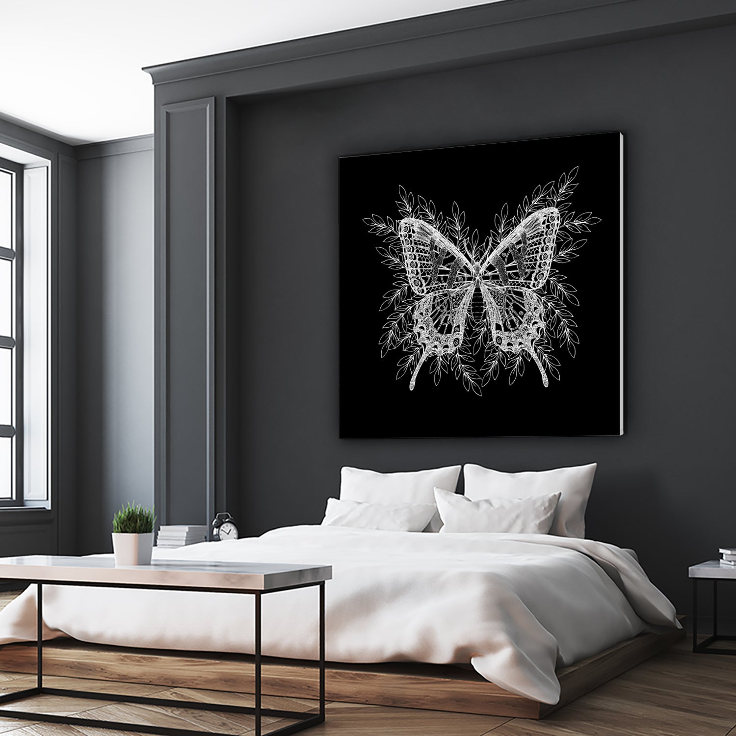 Black and White Butterfly Design by Brigitte Carre on GIANT ART - black digital painting