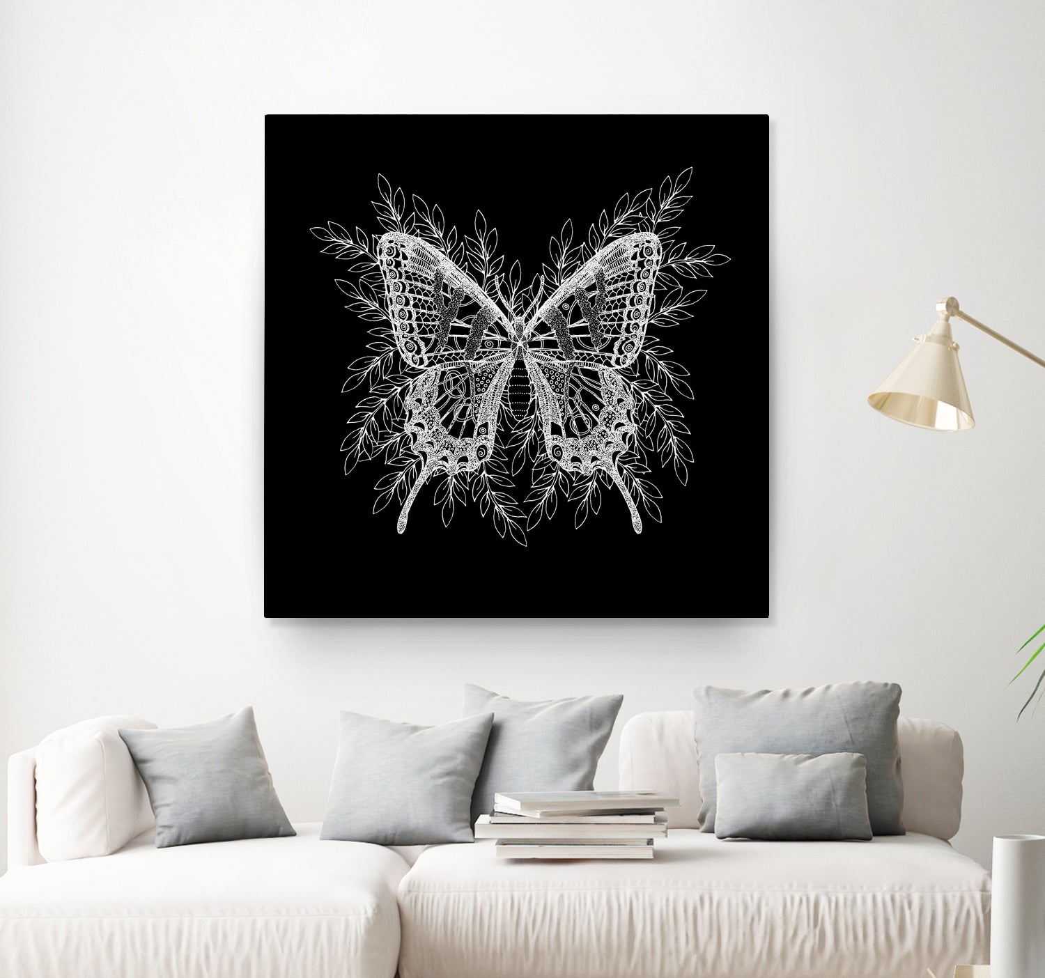 Black and White Butterfly Design by Brigitte Carre on GIANT ART - black digital painting