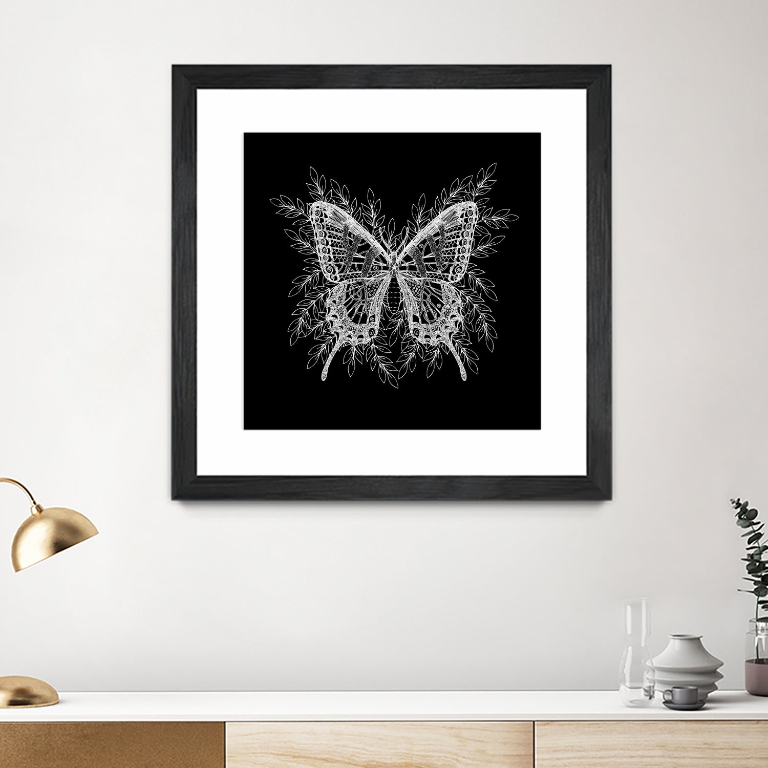 Black and White Butterfly Design by Brigitte Carre on GIANT ART - black digital painting