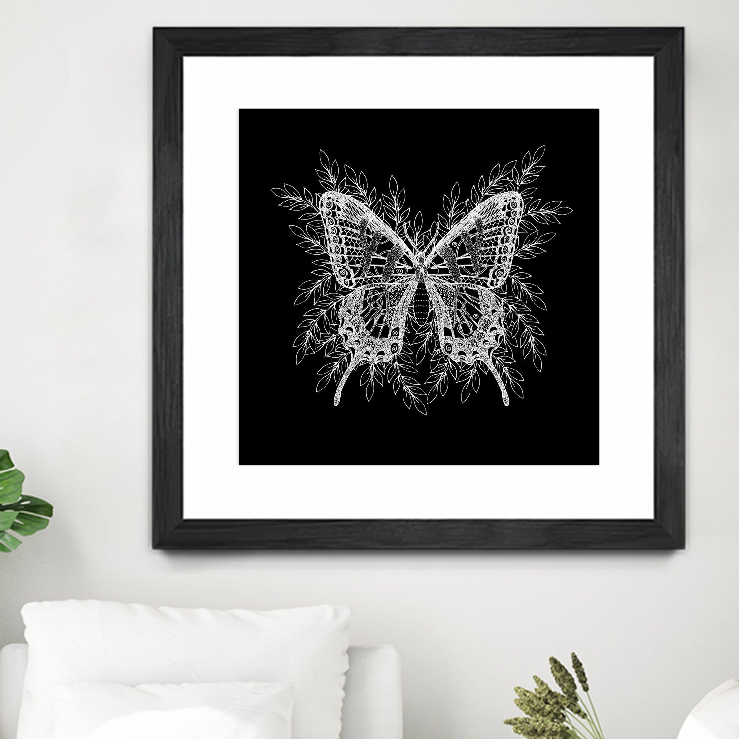 Black and White Butterfly Design by Brigitte Carre on GIANT ART - black digital painting