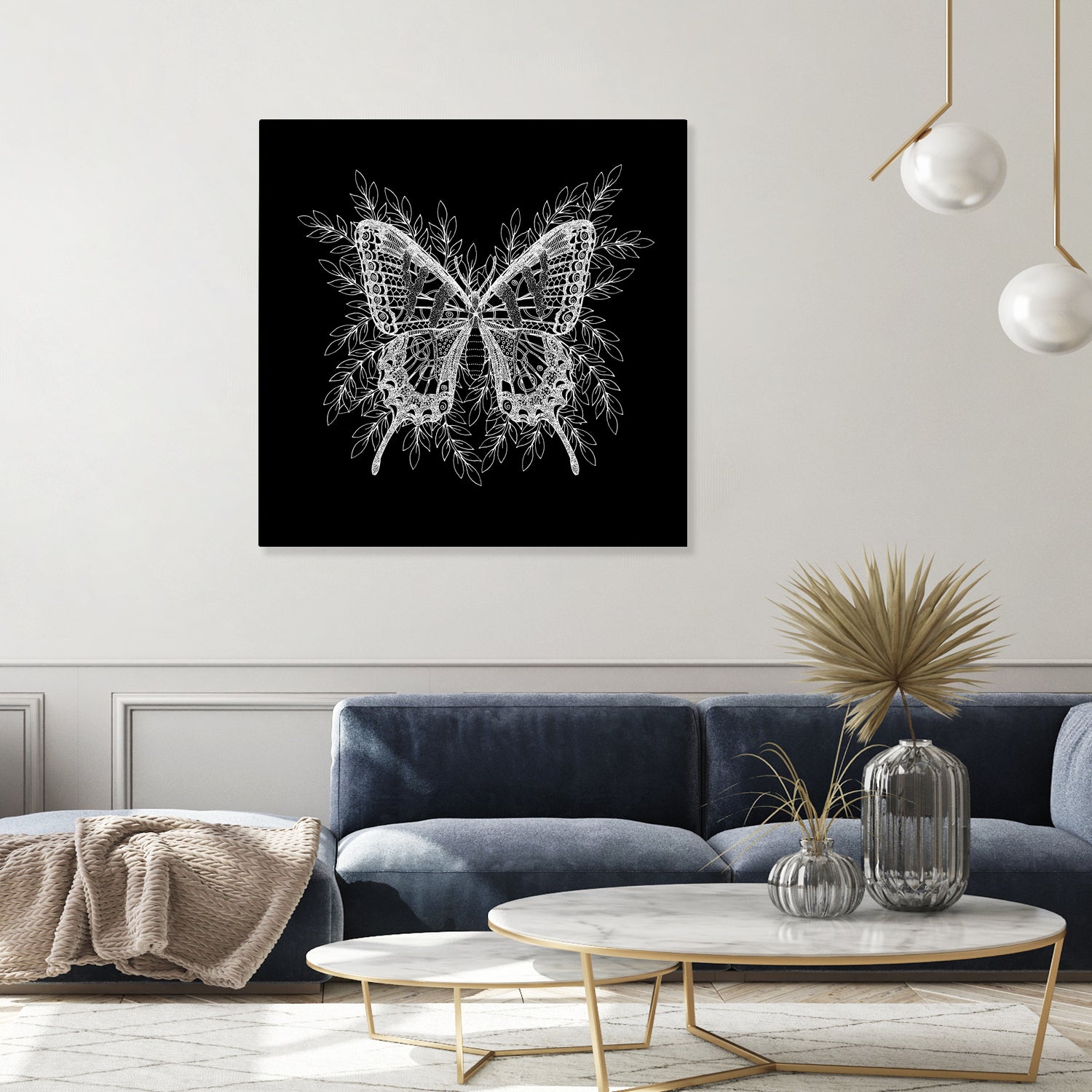 Black and White Butterfly Design by Brigitte Carre on GIANT ART - black digital painting