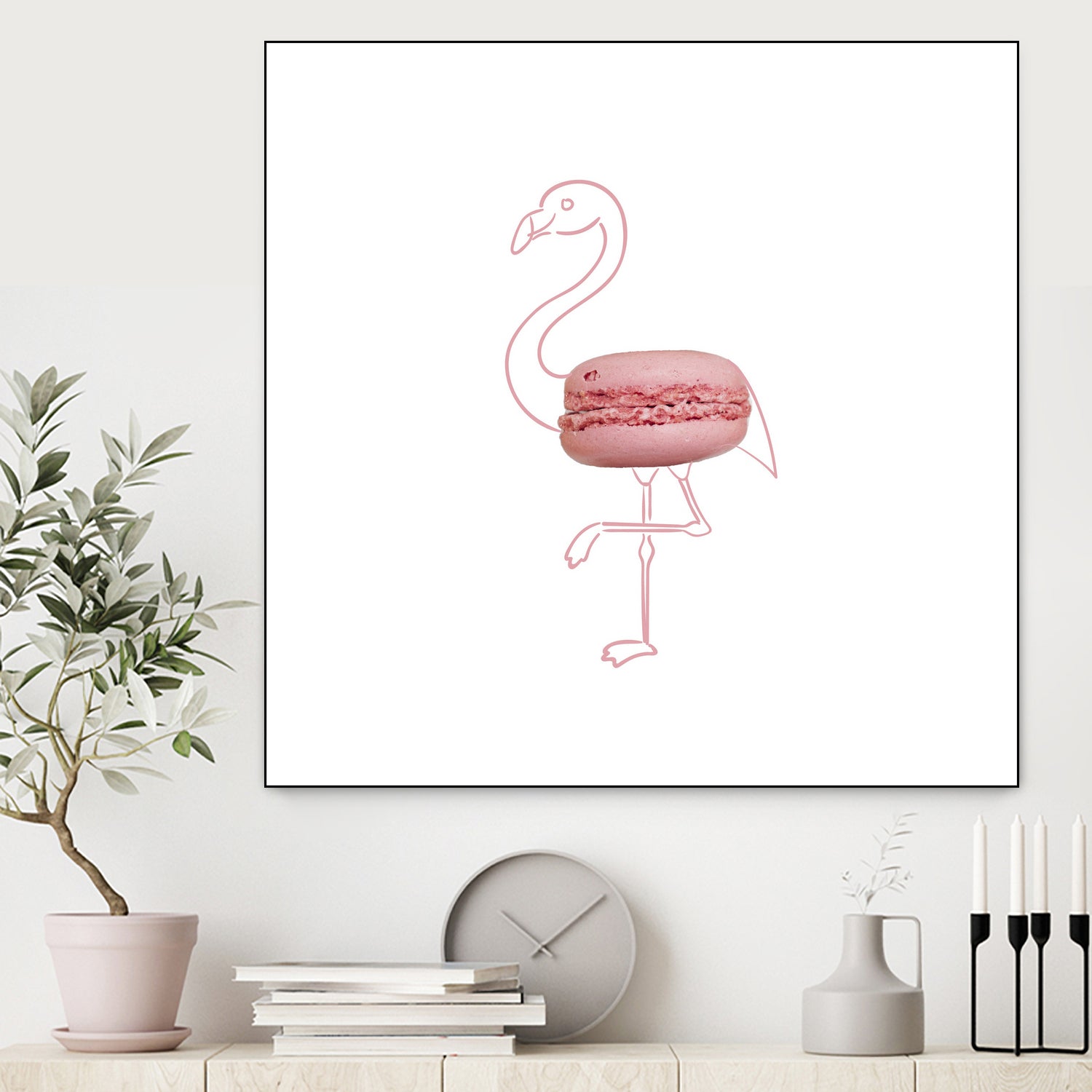 Macaron flamingo by Olivia Lorot on GIANT ART - pink photo illustration