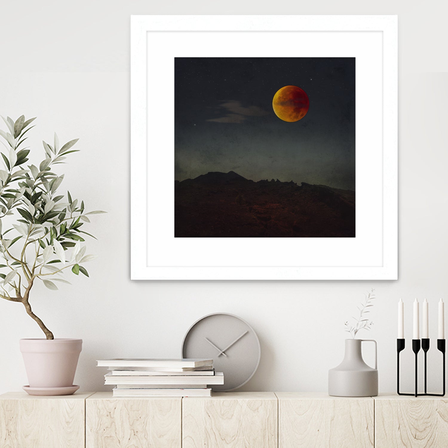 blood moon rising by Dirk Wüstenhagen on GIANT ART - orange photo manipulation