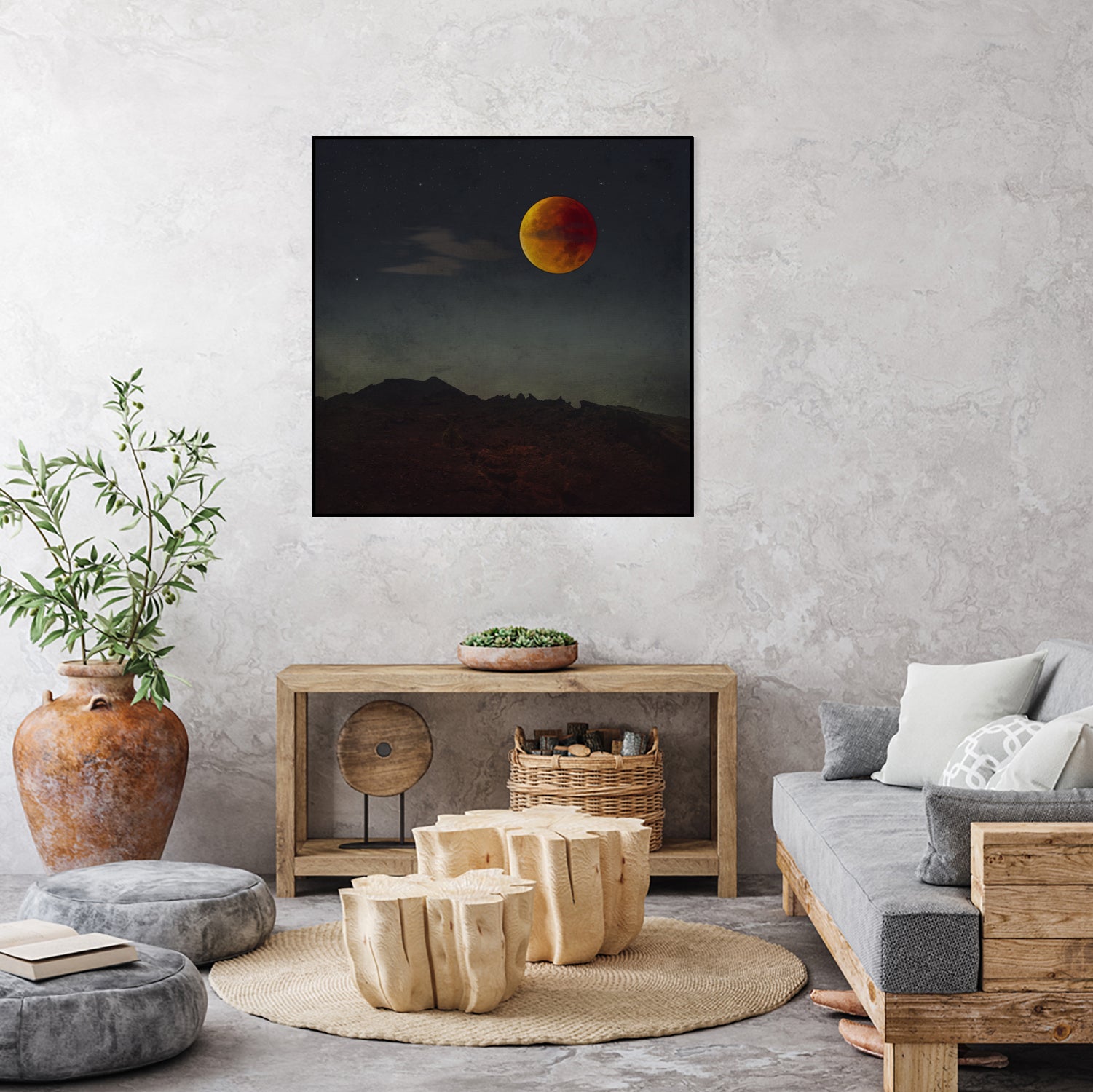 blood moon rising by Dirk Wüstenhagen on GIANT ART - orange photo manipulation