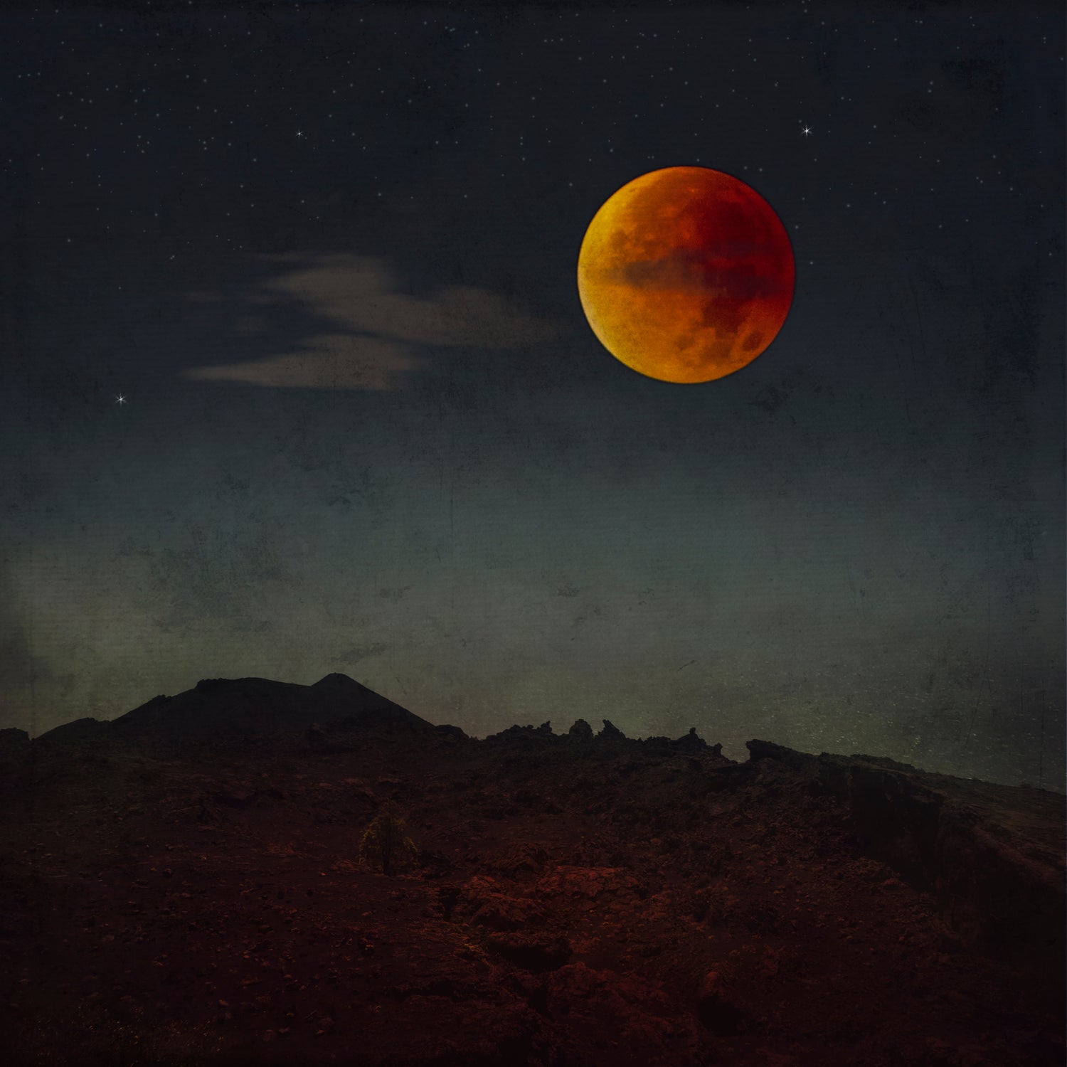 blood moon rising by Dirk Wüstenhagen on GIANT ART - orange photo manipulation