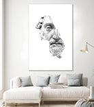 MARCUS AURELIUS ANTONINUS AUGUSTUS / black / white by Daniel Coulmann on GIANT ART - white digital drawing