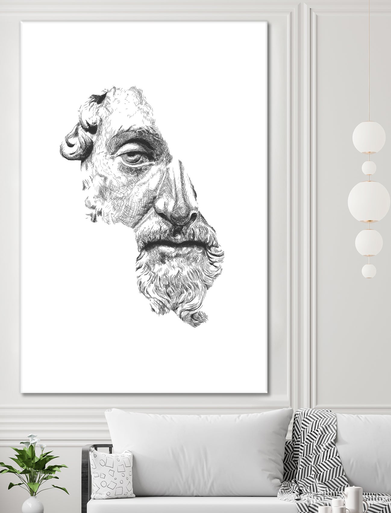 MARCUS AURELIUS ANTONINUS AUGUSTUS / black / white by Daniel Coulmann on GIANT ART - white digital drawing