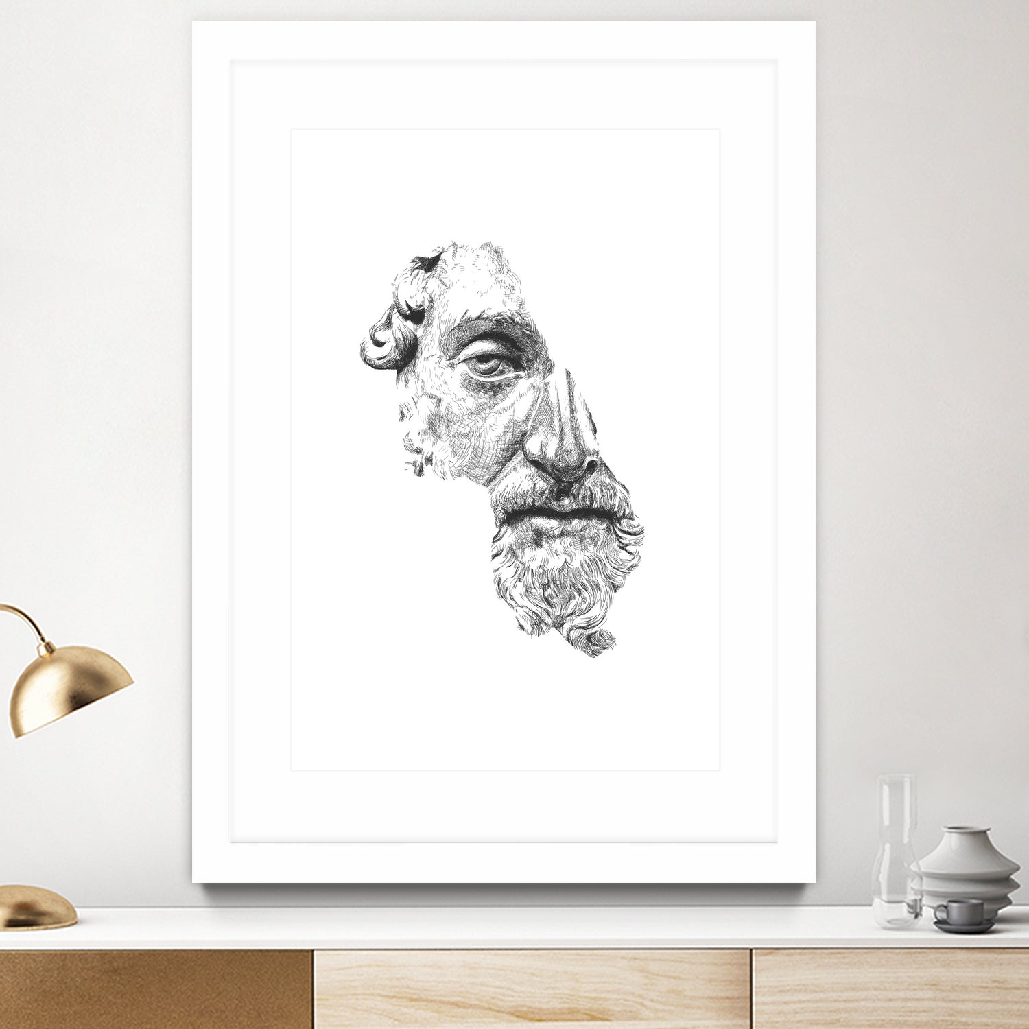 MARCUS AURELIUS ANTONINUS AUGUSTUS / black / white by Daniel Coulmann on GIANT ART - white digital drawing