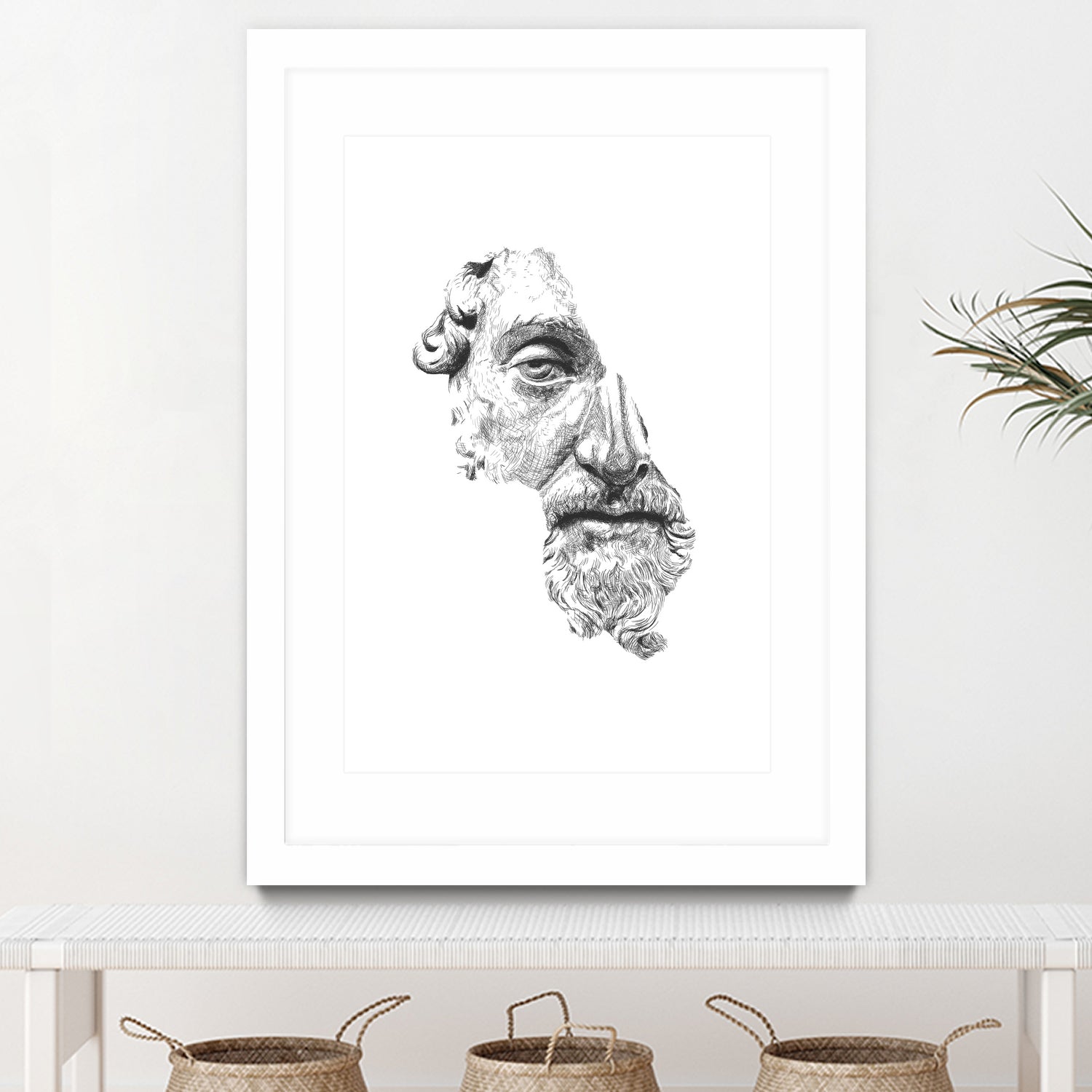 MARCUS AURELIUS ANTONINUS AUGUSTUS / black / white by Daniel Coulmann on GIANT ART - white digital drawing