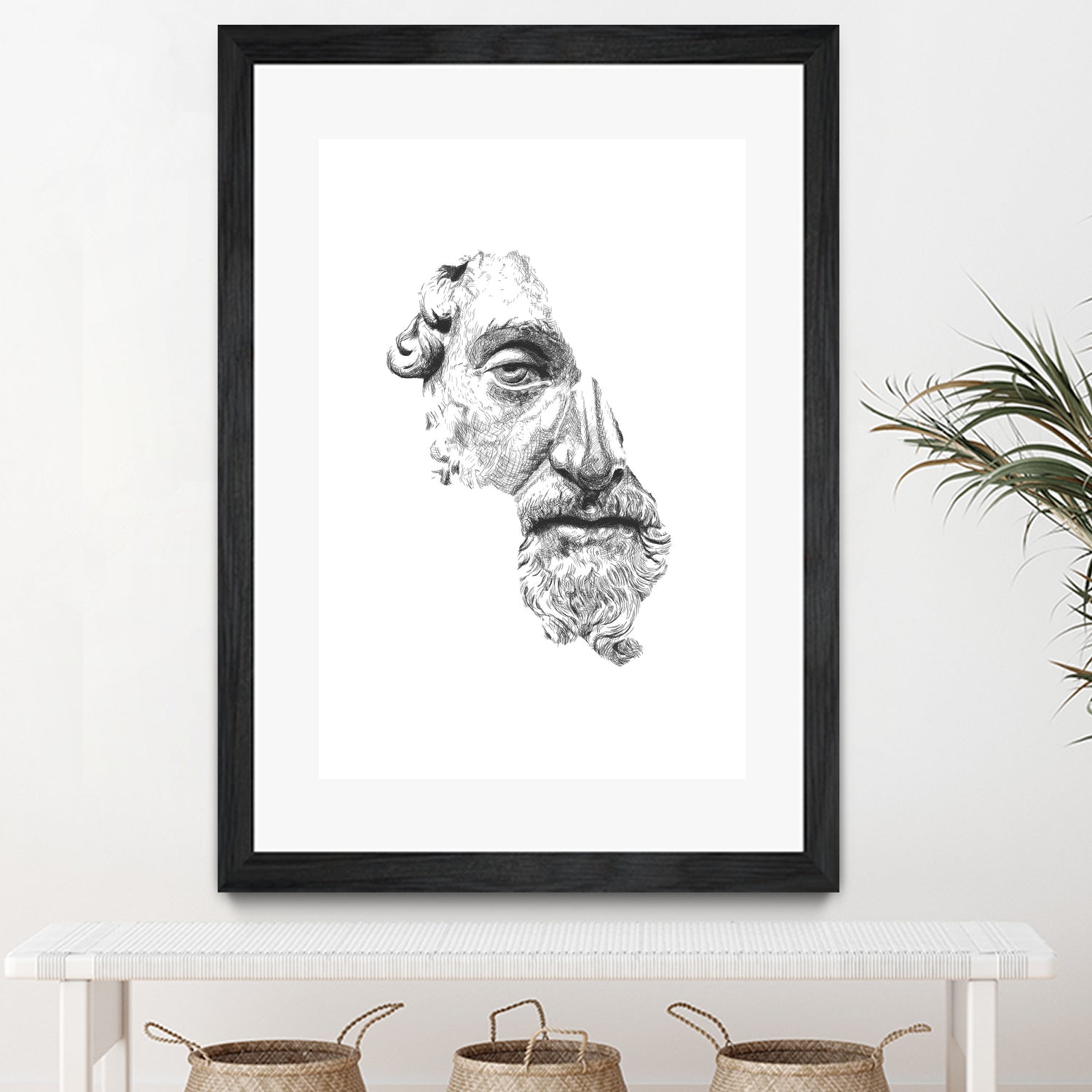 MARCUS AURELIUS ANTONINUS AUGUSTUS / black / white by Daniel Coulmann on GIANT ART - white digital drawing