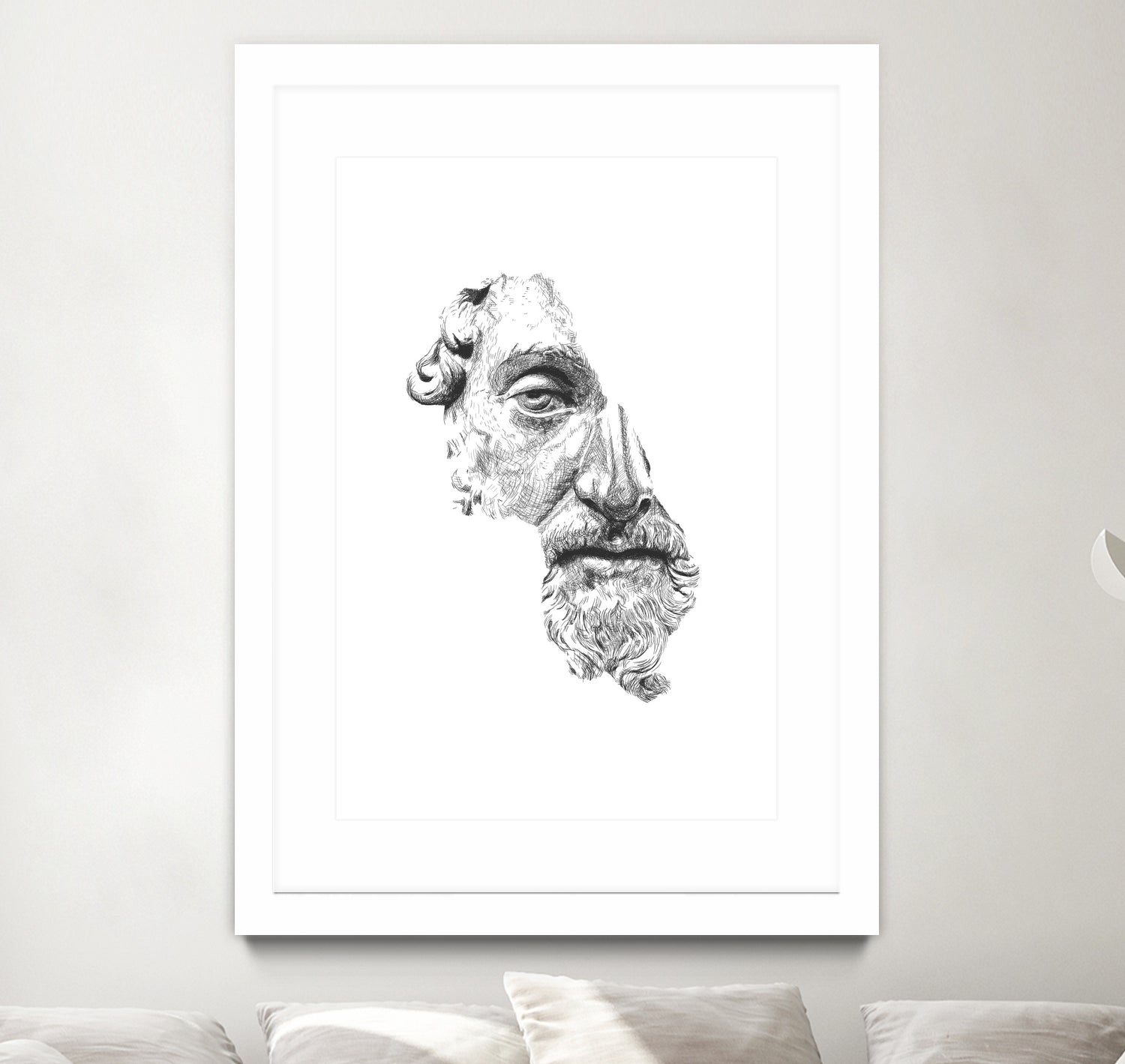 MARCUS AURELIUS ANTONINUS AUGUSTUS / black / white by Daniel Coulmann on GIANT ART - white digital drawing