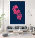 MARCUS AURELIUS ANTONINUS AUGUSTUS / blue / red by Daniel Coulmann on GIANT ART - blue digital drawing