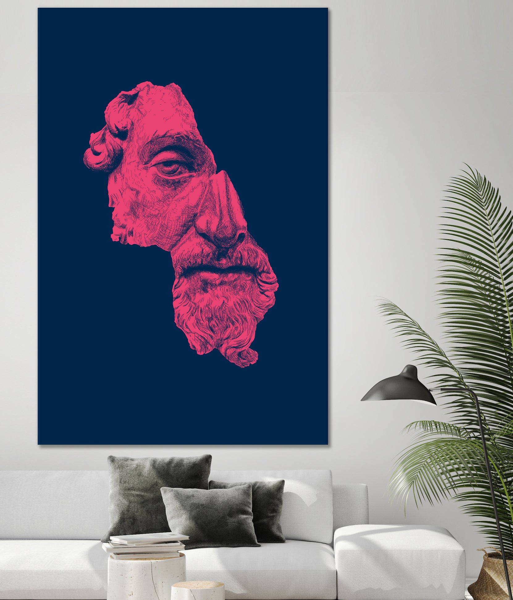 MARCUS AURELIUS ANTONINUS AUGUSTUS / blue / red by Daniel Coulmann on GIANT ART - blue digital drawing