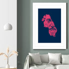 MARCUS AURELIUS ANTONINUS AUGUSTUS / blue / red by Daniel Coulmann on GIANT ART - blue digital drawing