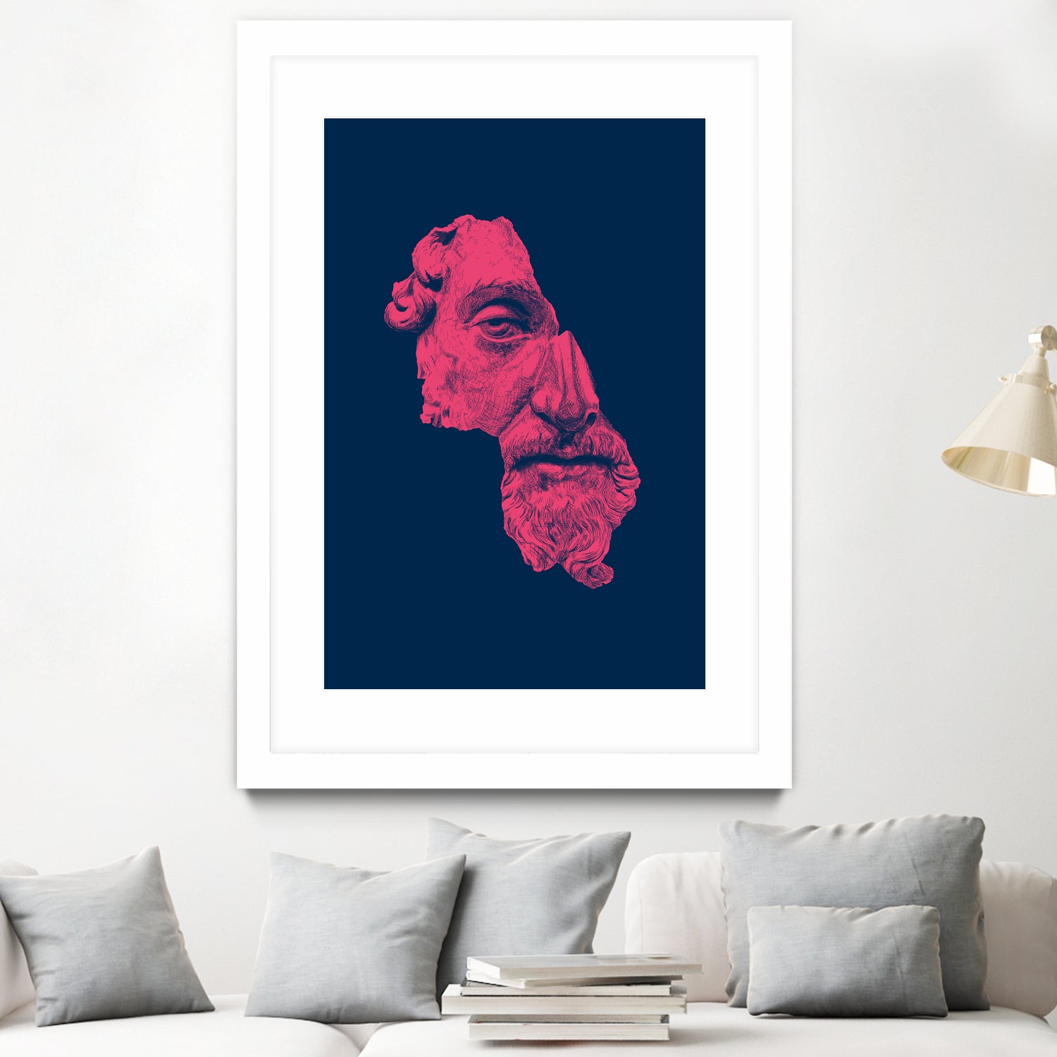 MARCUS AURELIUS ANTONINUS AUGUSTUS / blue / red by Daniel Coulmann on GIANT ART - blue digital drawing