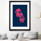 MARCUS AURELIUS ANTONINUS AUGUSTUS / blue / red by Daniel Coulmann on GIANT ART - blue digital drawing