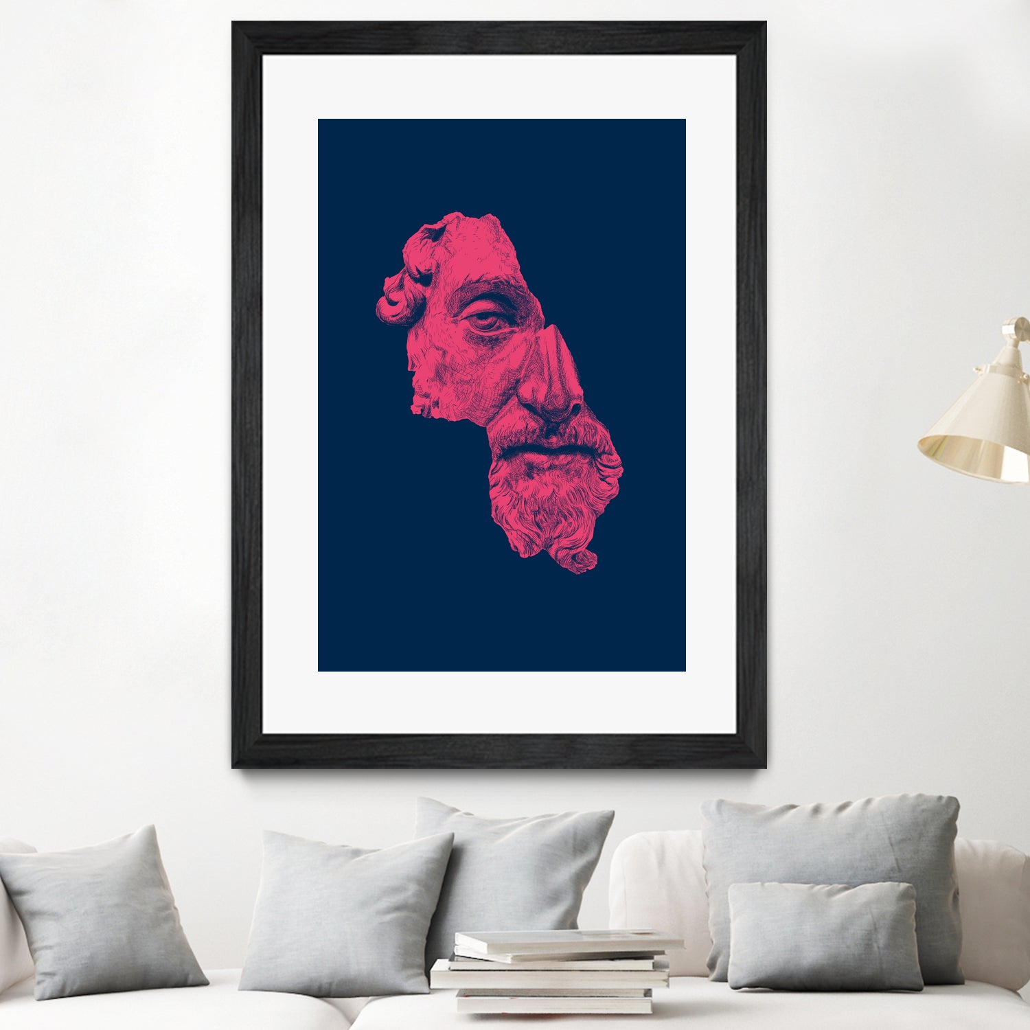 MARCUS AURELIUS ANTONINUS AUGUSTUS / blue / red by Daniel Coulmann on GIANT ART - blue digital drawing