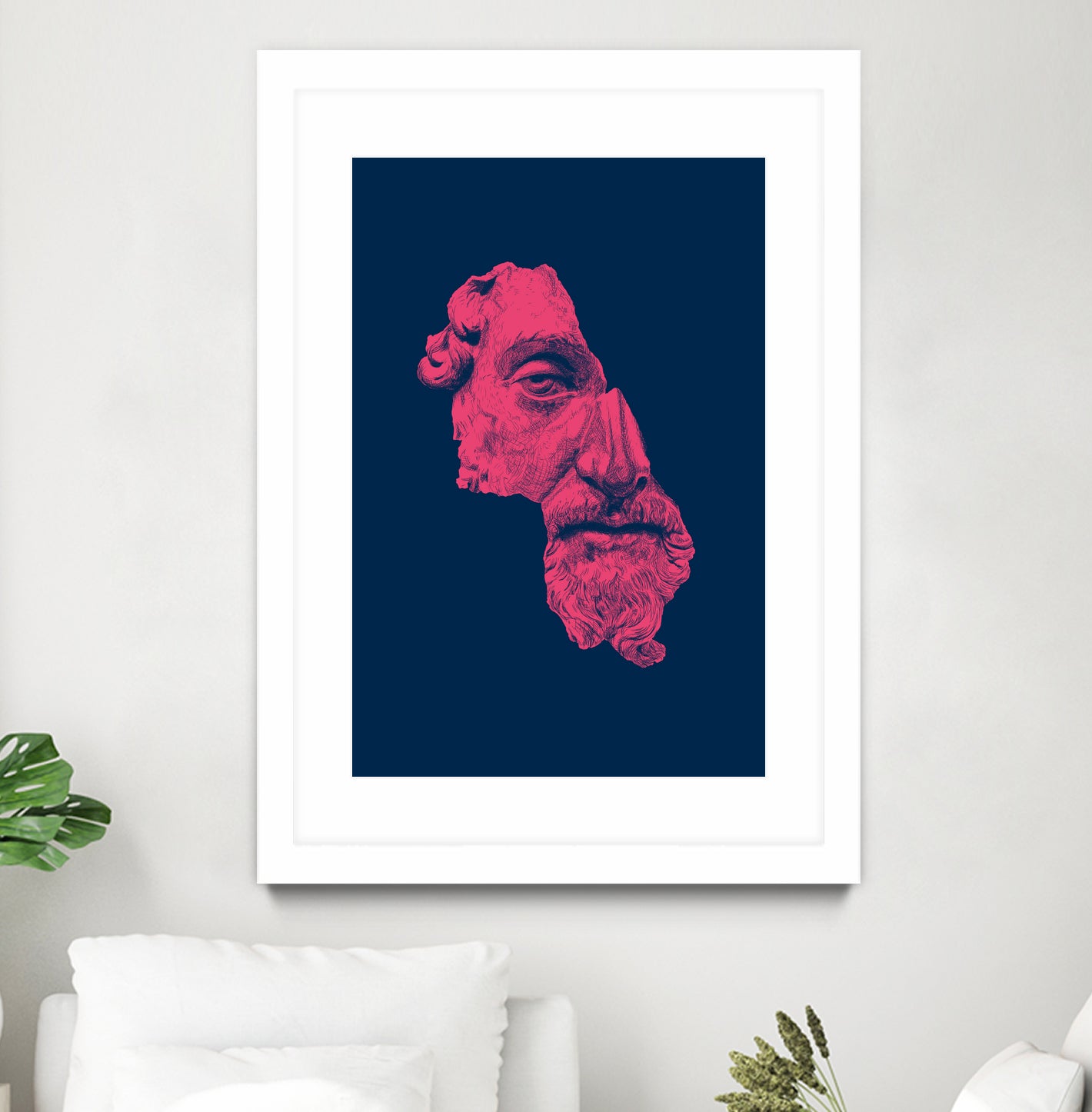 MARCUS AURELIUS ANTONINUS AUGUSTUS / blue / red by Daniel Coulmann on GIANT ART - blue digital drawing