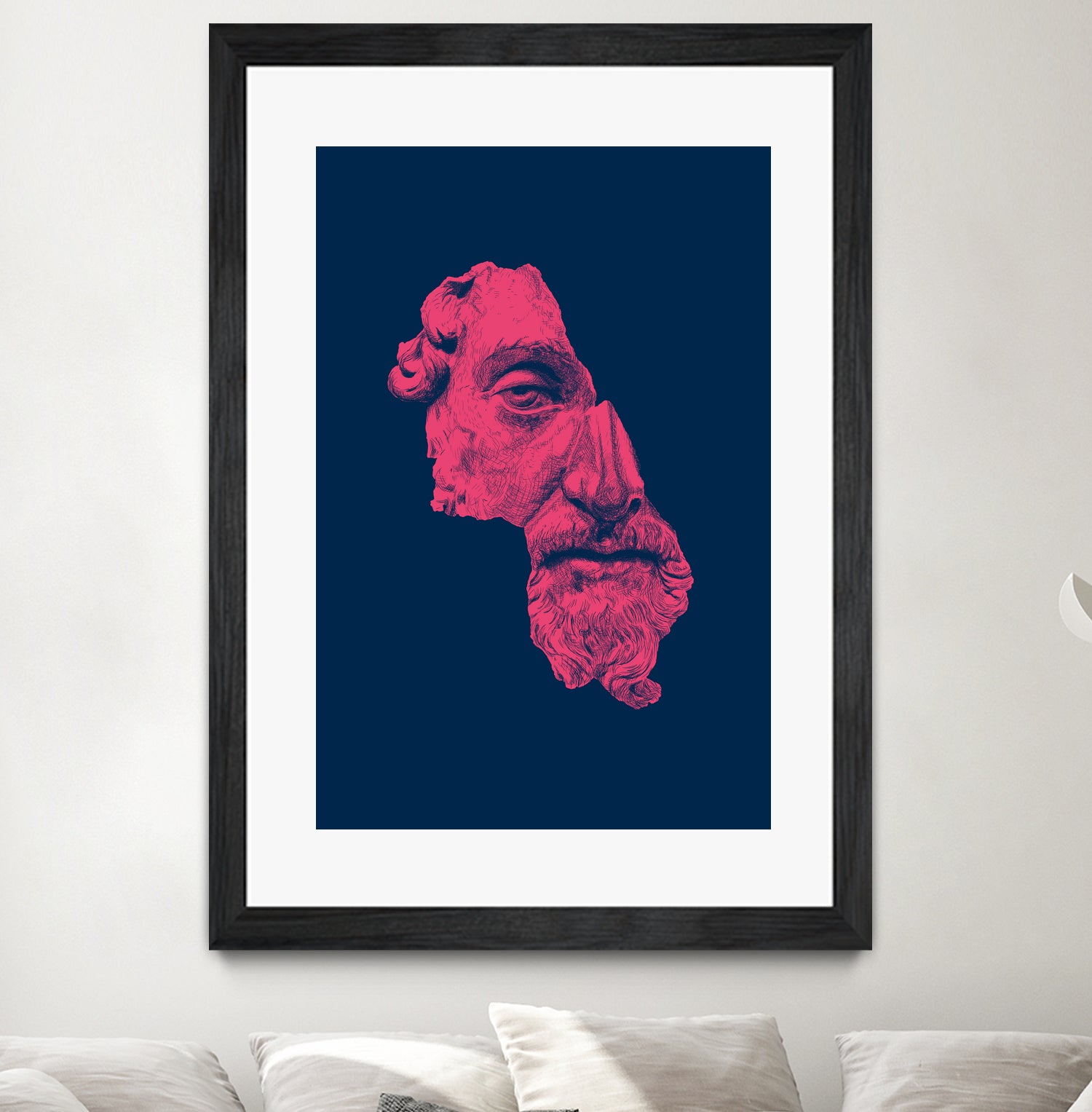 MARCUS AURELIUS ANTONINUS AUGUSTUS / blue / red by Daniel Coulmann on GIANT ART - blue digital drawing