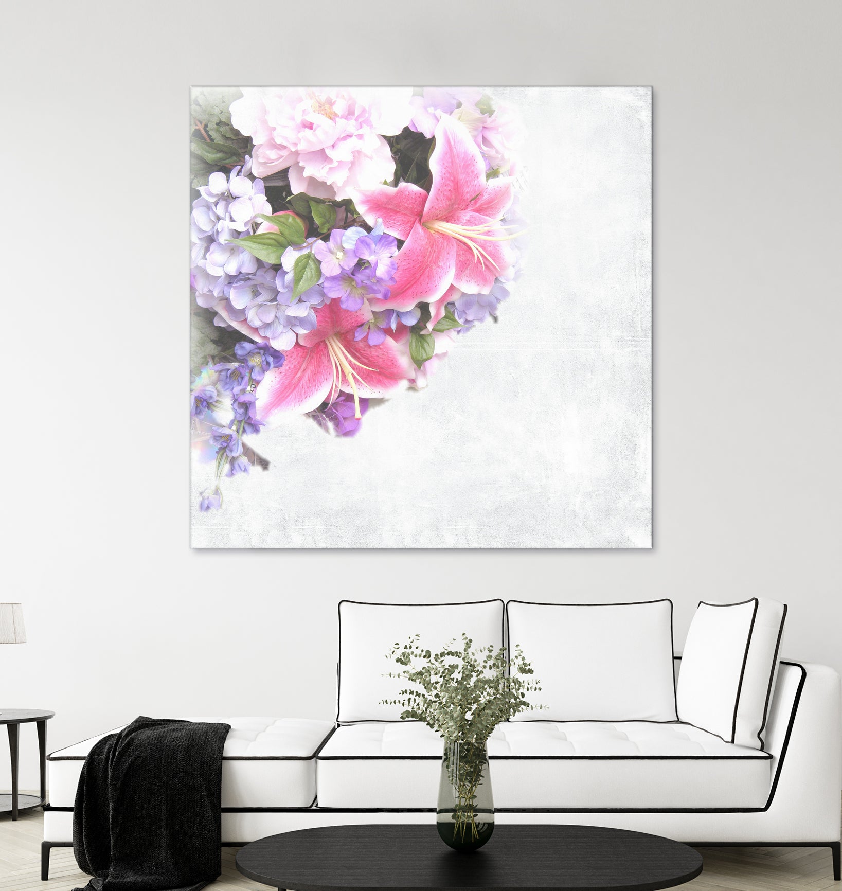 Vintage Flowers Lily by Sven Herkenrath on GIANT ART - pink mixed media