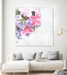 Vintage Flowers Lily by Sven Herkenrath on GIANT ART - pink mixed media