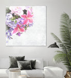 Vintage Flowers Lily by Sven Herkenrath on GIANT ART - pink mixed media